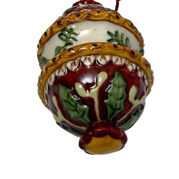 VILLEROY & BOCH Christmas Ornament Classic Holly Ceramic Elegant Holiday - Picture 6 of 7